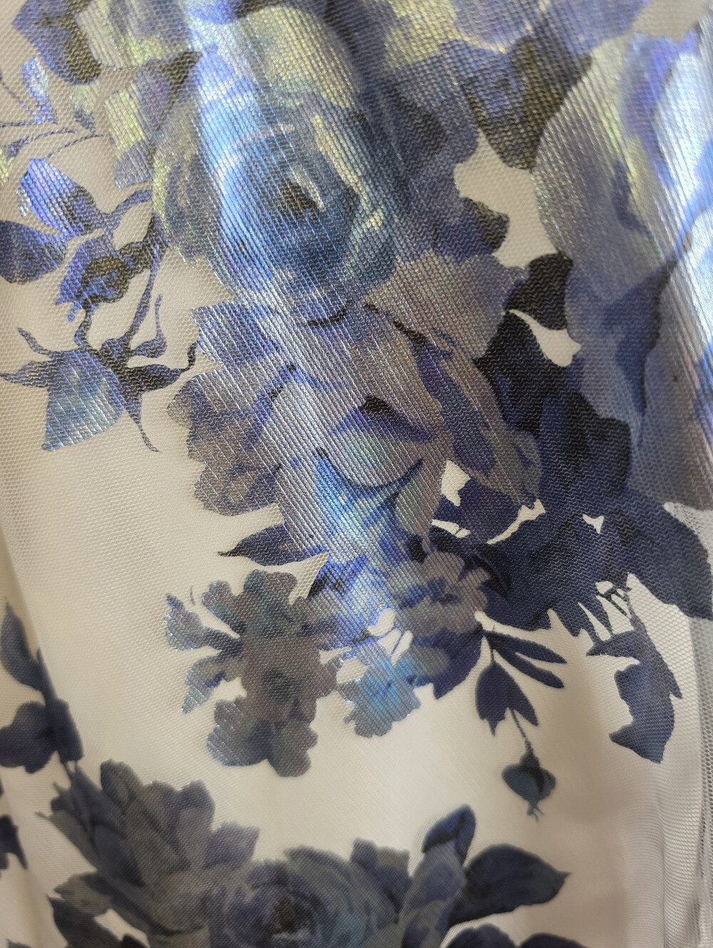 City Vibe Blue White Floral Formal Prom Maxi Dress Size S Pockets - Picture 5 of 6